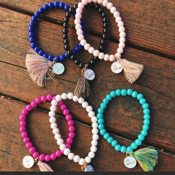 NEW turquoise love and rainbow tassel bracelet - Picture 4 of 5